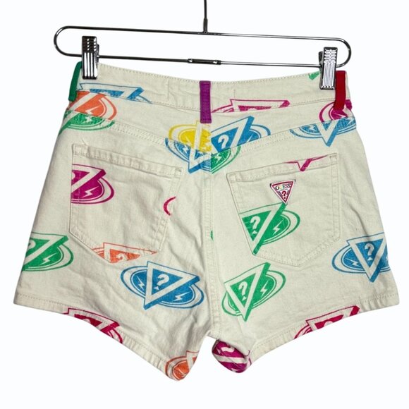 GUESS x J Balvin Colores Collection Womens 25 High-Waisted Mom Shorts Rainbow - Picture 6 of 13